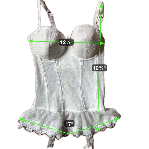 Seven ’til Midnight Lace Bustier & Thong Set White Size Medium - Picture 4 of 16